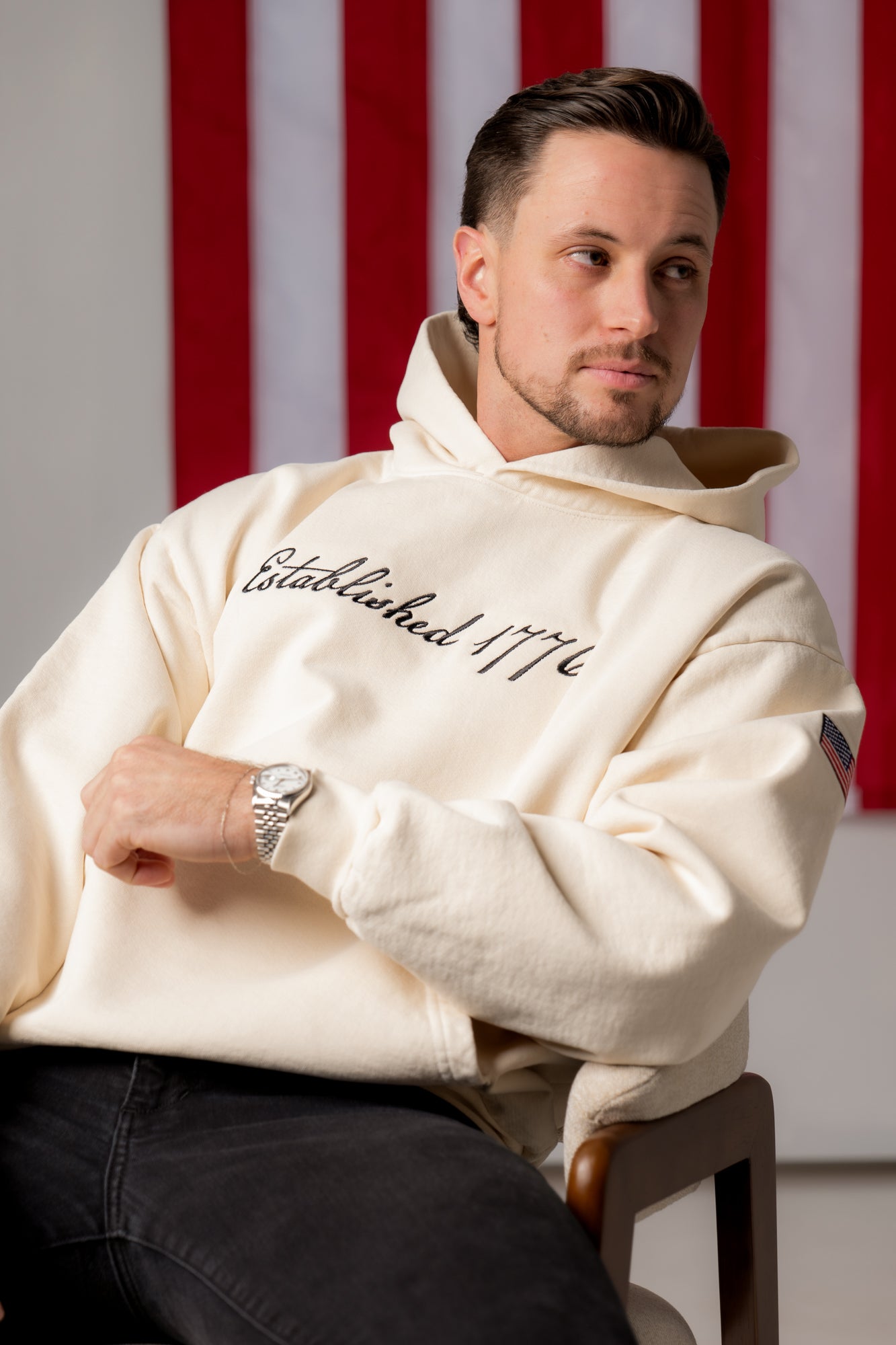'Established 1776' Hoodie - Parchment