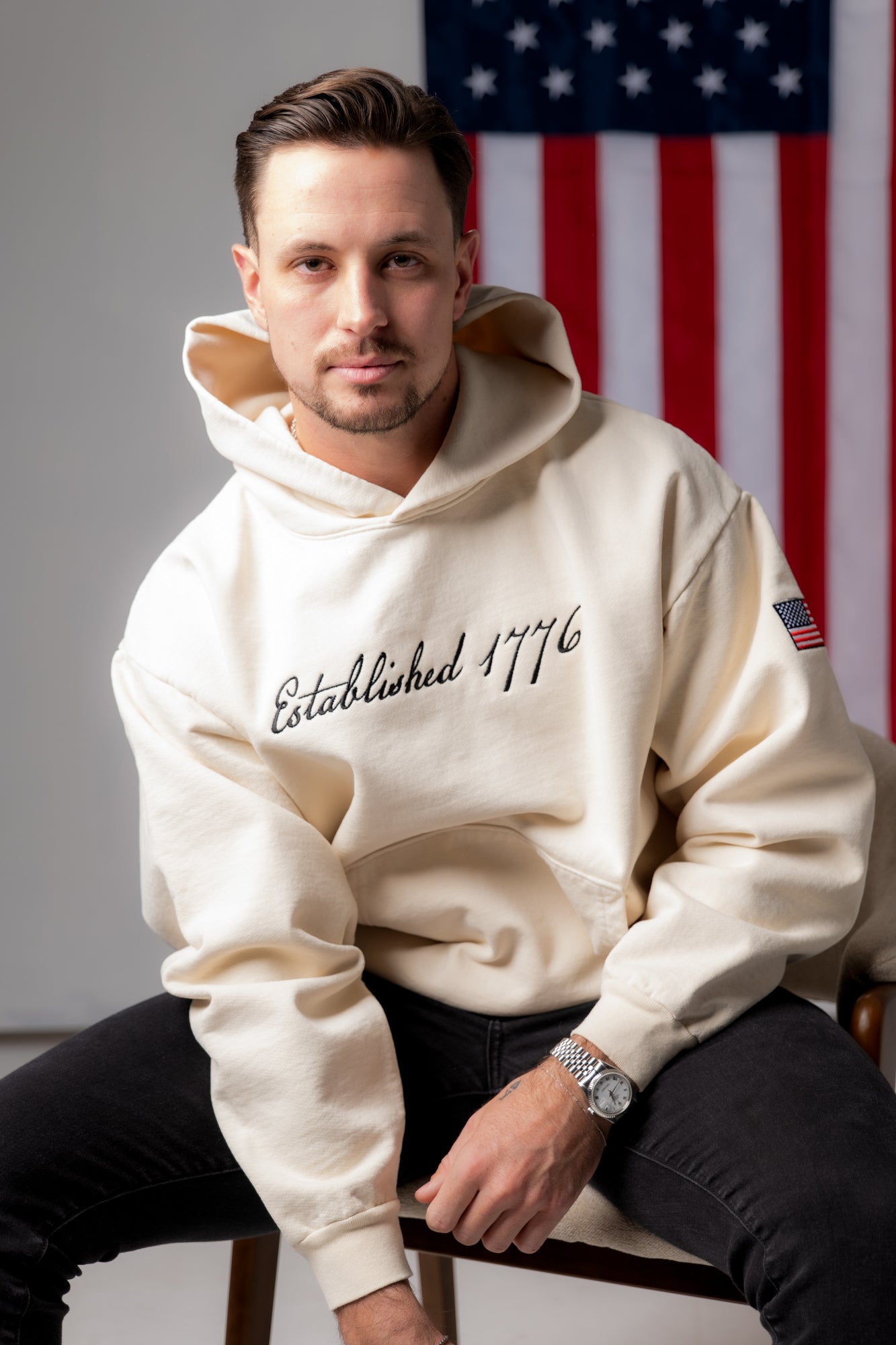 'Established 1776' Hoodie - Parchment