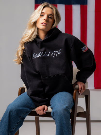 'Established 1776' Hoodie - Charcoal