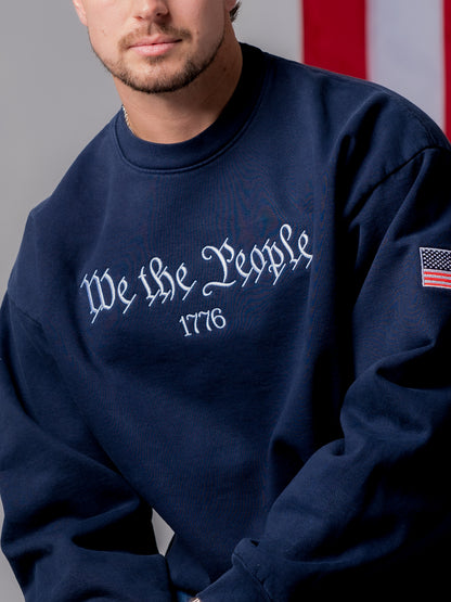 'We The People' Crewneck Sweatshirt - Navy