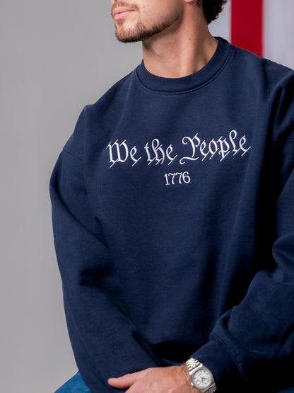 'We The People' Crewneck Sweatshirt - Navy