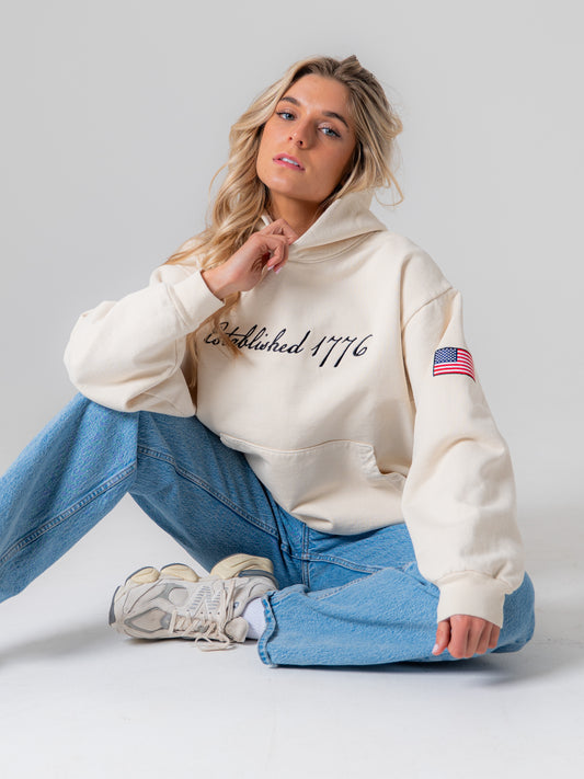 'Established 1776' Hoodie - Parchment