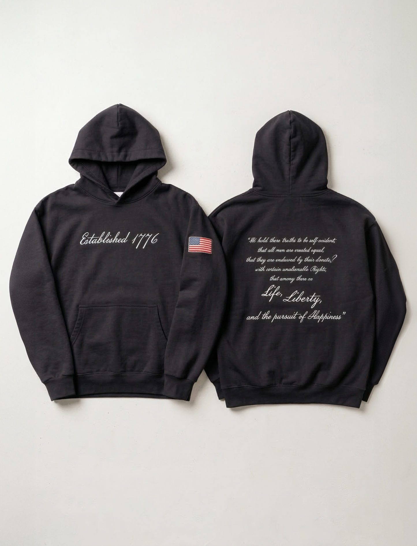 'Established 1776' Hoodie - Charcoal