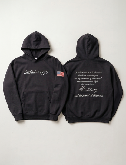 'Established 1776' Hoodie - Charcoal