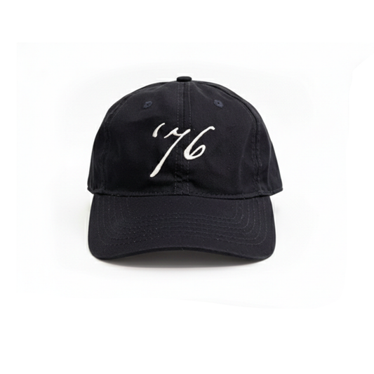 '76 Unstructured Baseball Cap - Black