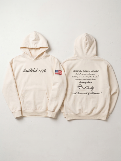 'Established 1776' Hoodie - Parchment